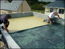 AS2D, Pose et collage en plein membrane EPDM.